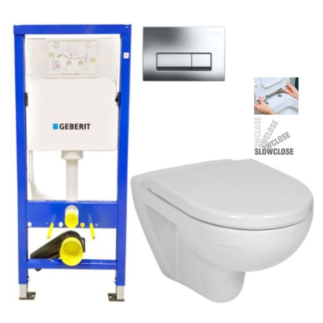 GEBERIT DuofixBasic s chromovým tlačítkem DELTA51 + WC JIKA LYRA PLUS + SEDÁTKO DURAPLAST SLOWCL