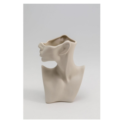 KARE Design Bílá kremacká váza Body Art 18cm