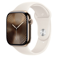 Apple Watch Series 10 46mm Cellular zlatý titan s hvězdně bílým sportovním řemínkem M/L MWYY3QC/