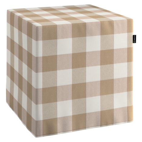Dekoria Sedák Cube - kostka pevná 40x40x40, béžovo-hnědá kostka velká, 40 x 40 x 40 cm, Quadro, 