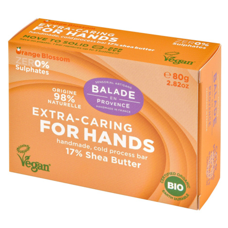 Balade en Provence Vyživující tuhé mýdlo na ruce BIO Pomerančový květ 80 g