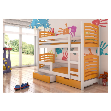 ArtAdrk Dětská patrová postel OSUNA Barva: Bílá / oranžová