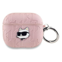 Karl Lagerfeld PU Embossed Choupette Head Pouzdro pro AirPods 3 Pink