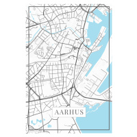 Mapa Aarhus white, (26.7 x 40 cm)