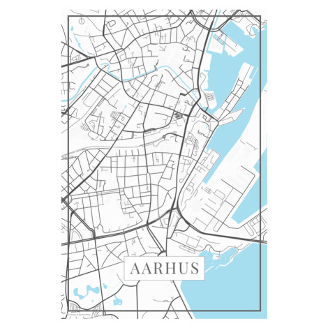 Mapa Aarhus white, (26.7 x 40 cm)