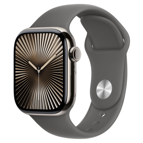 Apple Watch Series 10 GPS + Cellular 42mm přírodní titanové pouzdro se skálově šedým sportovním 