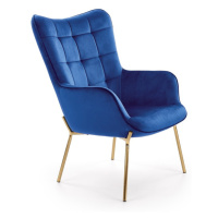 Designové relaxační křeslo CASTEL 2 — kov, látka, více barev Modrá