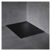 OMNIRES STONE obdélníková sprchová vanička s kamennou strukturou, 80 x 100 cm černá mat /BLM/ ST