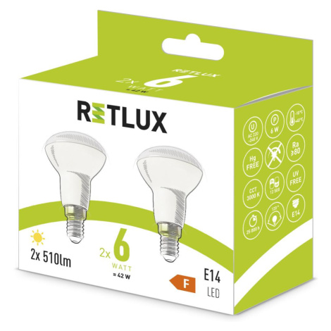REL 38 LED R50 2x6W E14 WW RETLUX