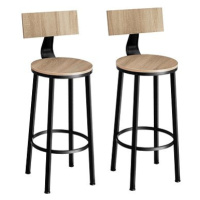 2 Barové židle Poole Industrial světlé dřevo, dub Sonoma