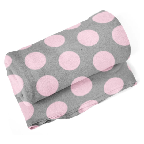 Deka Velké růžové puntíky - 150x120 cm