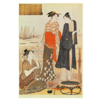 Obrazová reprodukce A Teahouse by the Water, Kiyonaga, Torii, 26.7 × 40 cm