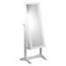 Bílá šperkovnice se zrcadlem 119,5 x 35 x 8,7 cm