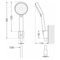 MEXEN/S R-75 sprchový set point, chrom 785755052-00