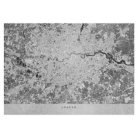 Mapa Gray vintage map of London, Blursbyai, (40 x 30 cm)