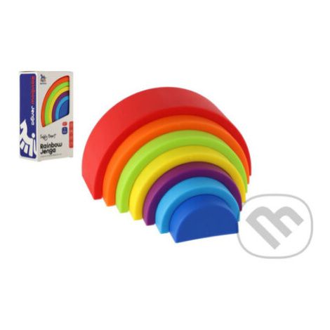Věž/Pyramida duha barevná stohovací skládačka (7 ks plast v krabičce) - hra z kategorie Stavebni