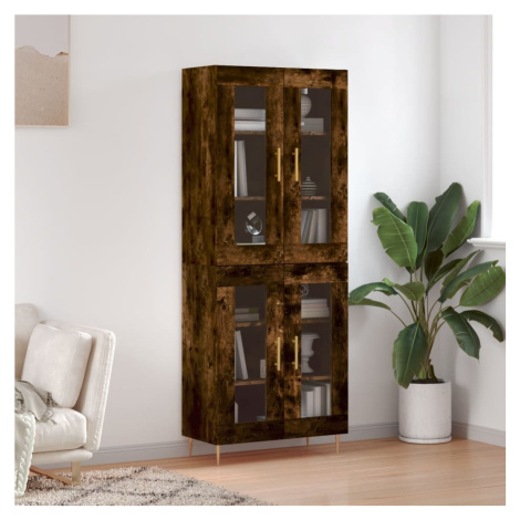vidaXL Skříň highboard kouřový dub 69,5 x 34 x 180 cm kompozitní dřevo