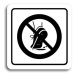 Accept Piktogram "zákaz vstupu se znečištěnou obuví" (80 × 80 mm) (bílá tabulka - černý tisk)