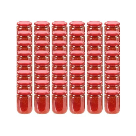 Zavařovací sklenice s červenými víčky 48 ks 230 ml SHUMEE