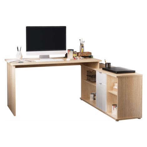 Kancelářský stůl, dub sonoma/bílá, DALTON 2 NEW Tempo Kondela