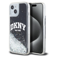 DKNY Liquid Glitter Arch Logo kryt iPhone 15 černý