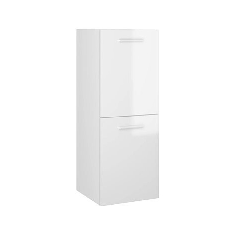 Koupelnová skříňka bílá vysoký lesk 30 x 30 x 80 cm dřevotříska 804994 SHUMEE
