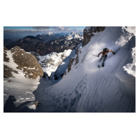 Fotografie Drop into couloir, Sandi Bertoncelj, 40 × 26.7 cm