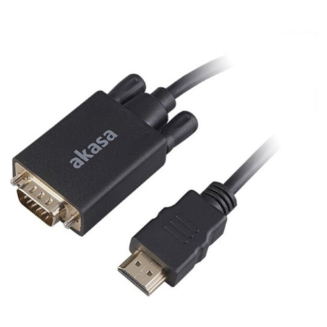 Akasa kabel k monitoru HDMI - VGA, 1920x1080p@60Hz, 2m, černá