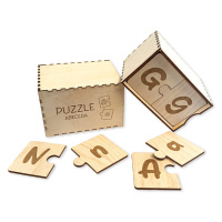 FK Dřevěné puzzle - ABECEDA, Přírodní