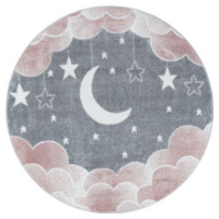 Ayyildiz koberce Dětský kusový koberec Funny 2101 pink kruh Rozměry koberců: 120x120 (průměr) kr
