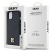 Zadní kryt DKNY PU Leather Repeat Pattern Stack Logo Magsafe pro Apple iPhone 15, černá