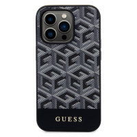 Zadní kryt Guess PU G Cube MagSafe pro Apple iPhone 13 Pro Max, černá