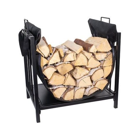 HomeLife Stojan na krbové dřevo s nosičem LOKI, 43 × 45,7 × 30 cm