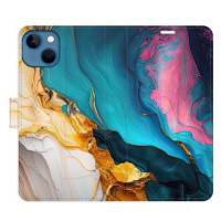 iSaprio Flip pouzdro Colourful Marble pro iPhone 13