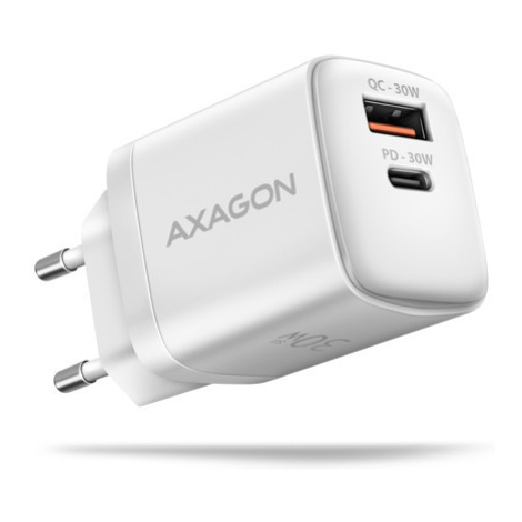 AXAGON ACU-PQ30W Sil nabíječka do sítě 30W, 2x port (USB-A + USB-C), PD3.0/PPS/QC4+/SFC/AFC/Appl