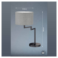 FISCHER & HONSEL Stolní lampa Rota se šedým plátěným stínidlem