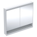 Geberit ONE - Zrcadlová skříňka s LED osvětlením, 1050x900x150 mm, 2 dvířka, s nikou, vestavná, 