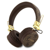 Guess PU Leather 4G Metal Logo BT5.3 Stereo Headphone hnědé