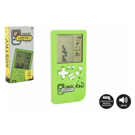 Digitální hra Padající kostky hlavolam plast 7x14cm zelená na baterie se zvukem Teddies