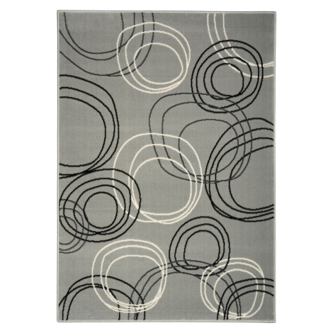 Alfa Carpets  Kusový koberec Kruhy grey - 80x150 cm