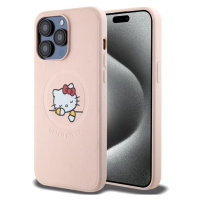 Hello Kitty PU Kitty Asleep Logo MagSafe kryt iPhone 15 Pro Max růžový