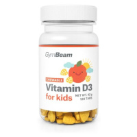 GymBeam Vitamín D3 pro děti 120 cucacích tablet