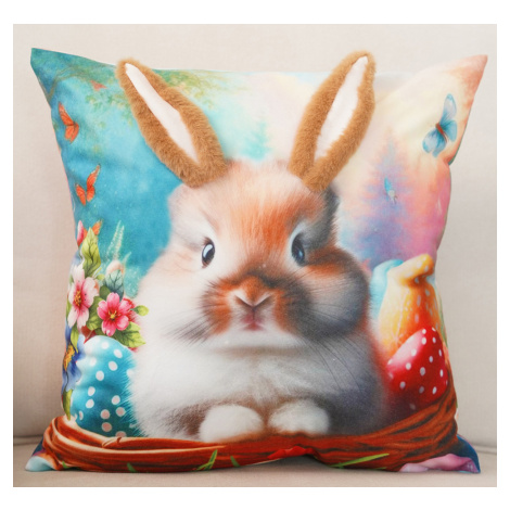 Velikonoční polštář 3D HELLO BUNNY IX. 40x40 cm  Mybesthome Varianta: Povlak na polštář s prošív Decora