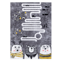 Dětský koberec JUNIOR 52107.801 medvídci, zvířátka - šedý