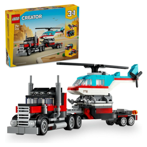 LEGO® Creator 3 v 1 31146 Náklaďák s plochou korbou a helikoptérou