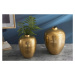 Estila Designový set dvou zlatých váz Mumbai v orientálním stylu z kovu s kladívkovým vzorem