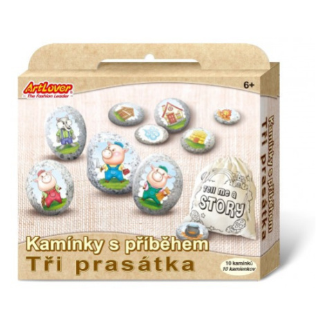 Kameny s příběhem se samolepkami Tři prasátka kreativní sada v krabičce 19x16x4cm SMT Creatoys