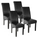 tectake 403494 4 jídelní židle ergonomické, masivní dřevo - mramorová šedá - mramorová šedá