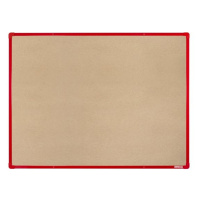 BoardOK Tabule s textilním povrchem 150 × 120 cm, červený rám
