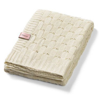 Ecru pletená bambusová deka
